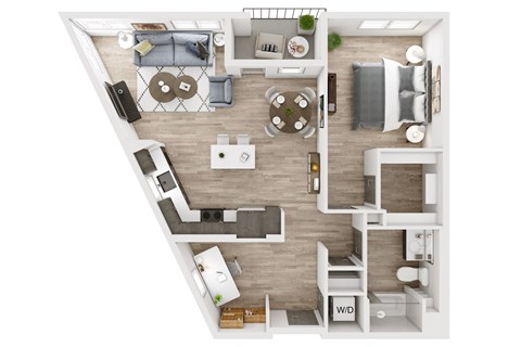 a1 floor plan  1 bedroom with 1 bathroom
